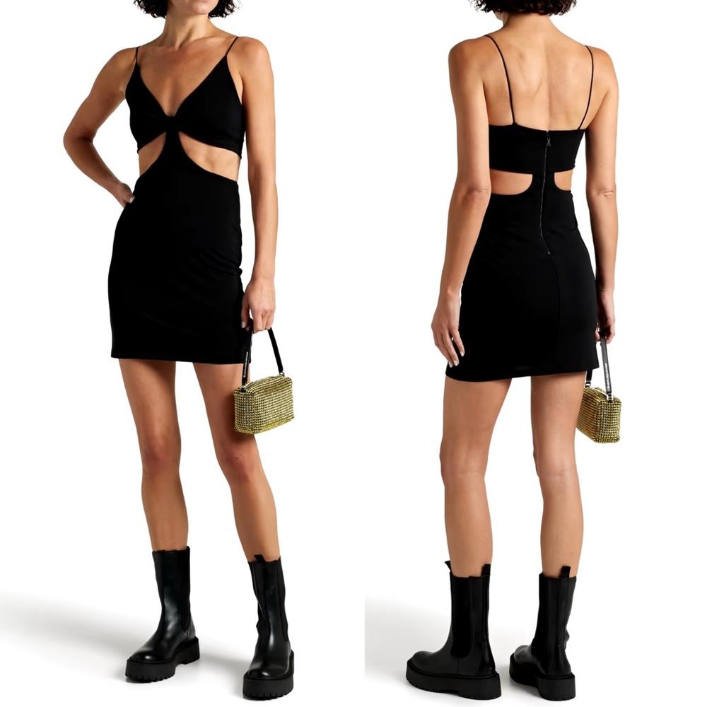 Alice + Olivia Havana Mini Cutout Black Dress